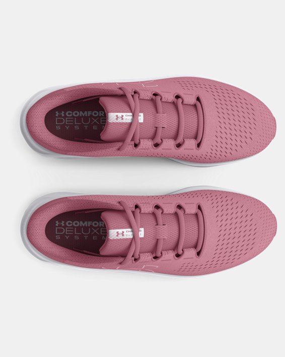 Women's UA Charged Pursuit 3 Big Logo Running Shoes in Pink image number 2
